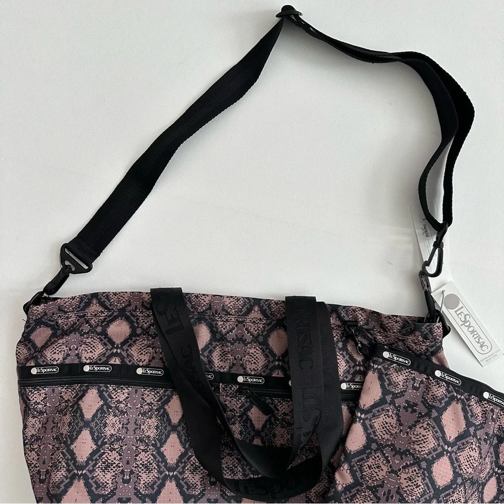 LeSportSac Carlin Baby Diaper Bag Tote in Mocha Python